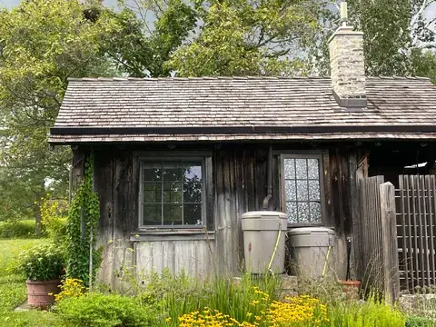 Rustic wooden garden shed